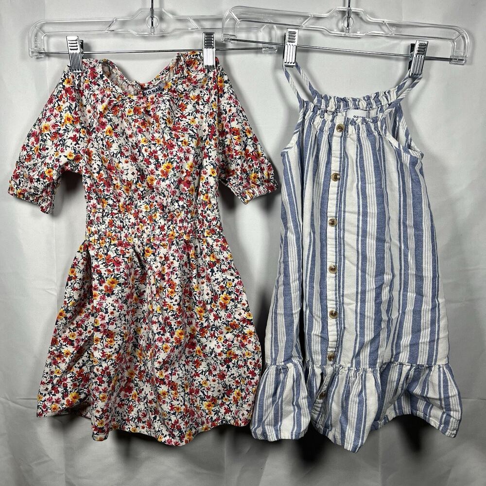 Old navy 4T bundle of 2 dresses floral striped casual summer spring